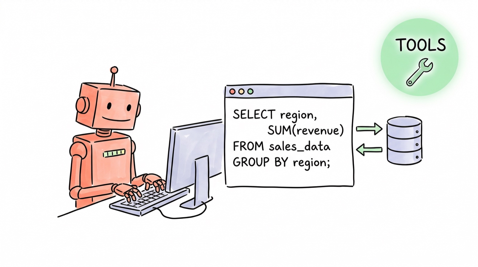 Robot uses Tools to run SQL query