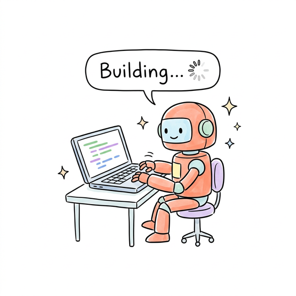 Robot coding at laptop